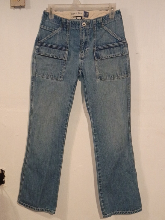 GAP Denim - GAP Light Blue Flare Jeans with Utility Pockets 90s Denim
